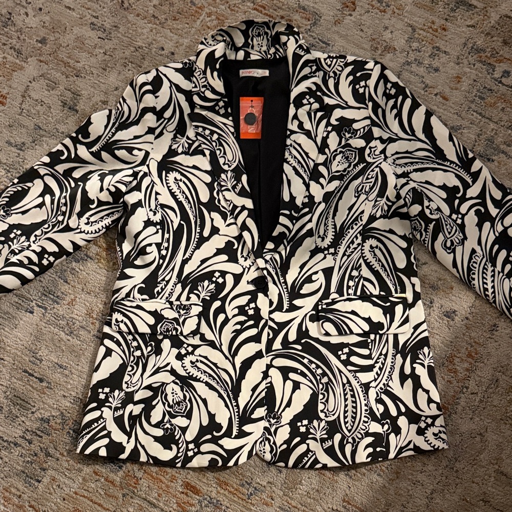 Intempo black and white Paisley Print Blazer